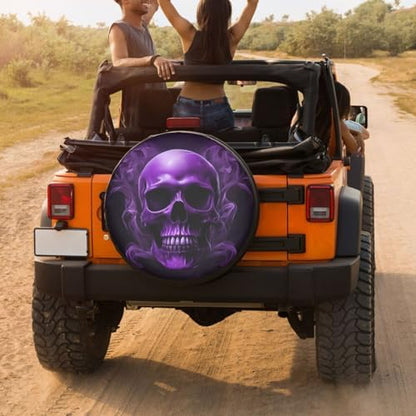 Delerain Purple Funny Skull Spare Tire Cover - Image 4