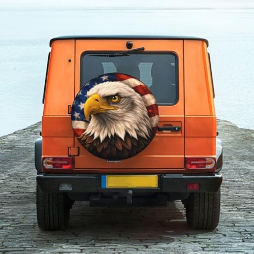 American Flag Eagle Spare Tire Cover Weatherproof Wheel Protectors Universal - Image 6