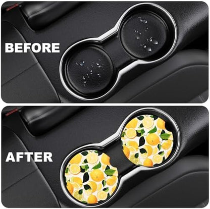 2 Pack Car Cup Holder Coaster, 2.63 inch Anti Slip Insert Absorbent Ceramic Car - Image 5