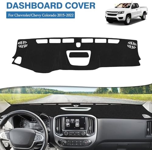 FIILINES Dash Cover for 2015-2022 Chevy Chevrolet Colorado, Dashboard Mat Exact - Image 2