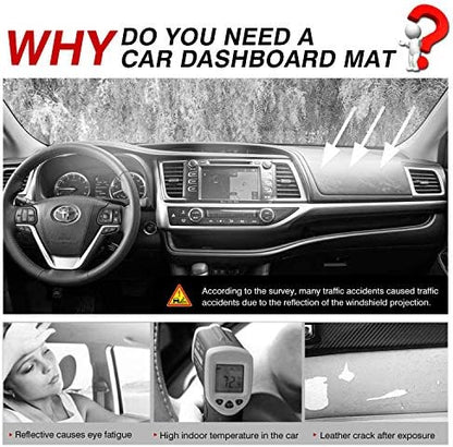 CARTIST Dashboard Cover Mat for 2014-2017 2018 2019 Toyota Highlander - Image 2