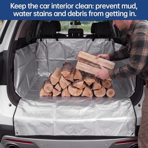 BBTO SUV Cargo Liner with Sides Lightweight 190t Silver Coated Fabric Trunk Mat - Image 5