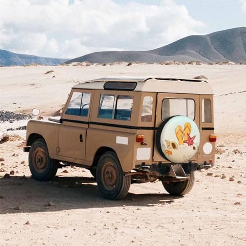 Summer Beach Spare Tire Cover Seashells Starfish and Flip Flops Wheel Covers - Image 3