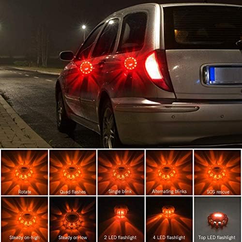 AK LED Road Flares Safety Flashing Warning Light Roadside Emergency Disc Beacon - Image 6