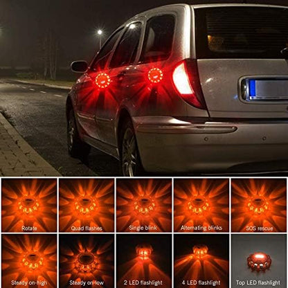 AK LED Road Flares Safety Flashing Warning Light Roadside Emergency Disc Beacon - Image 6