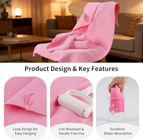 MICROFI Waffle Weave Bath Towel Set, Microfiber, 4 Pieces, Quick Dry, - Image 5