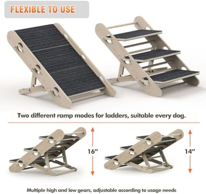 Dog Ramp for Bed, Foldable 15"x27" Solid Wood Pet Ramp for Small Dog - Image 4
