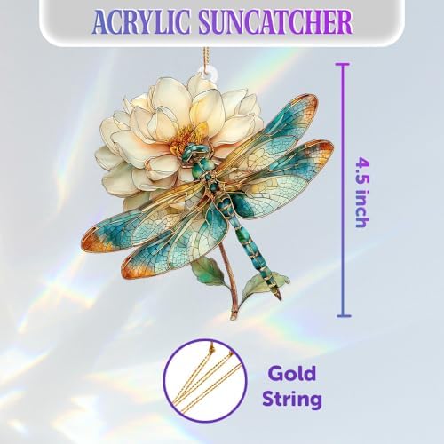 Dragonfly Ornament Stained Glass Style – Acrylic Window Hanging Suncatcher - Image 4