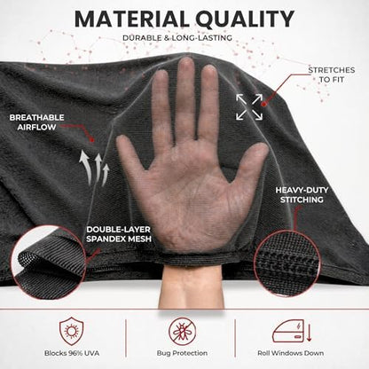 XL/Car Side Window Shades for SUV. 8 Sizes/2 Pack. Stretch-to-Fit Mesh for Rear - Image 6