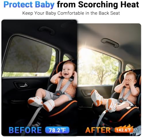 Car Window Shade for Baby, Roll Windows Down, Static Cling Window Covers - Image 6