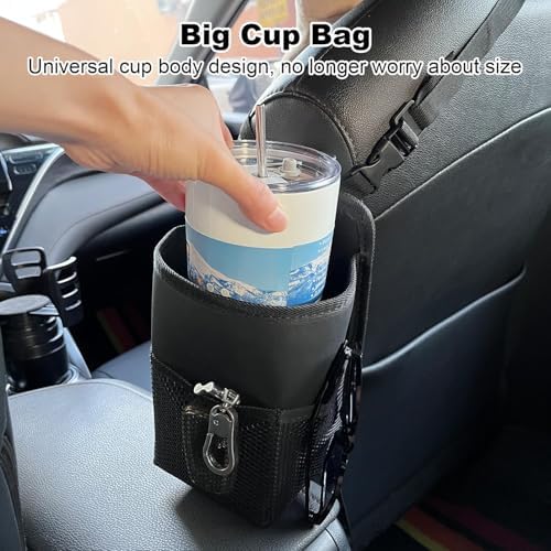 Car Seat Side Storage Bag, Cup Holder & Mesh Pocket Organizer - Image 6