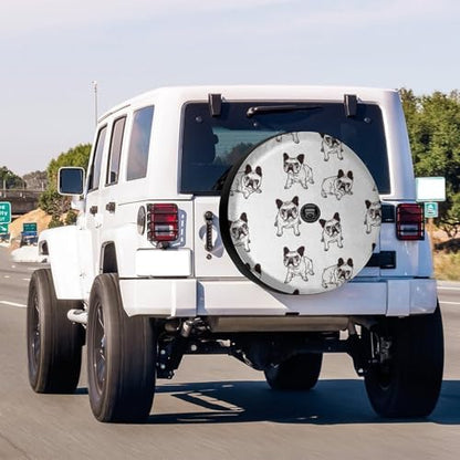 Cute French Bulldog Pattern Spare Tire Cover - Image 2