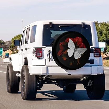 Delerain Spare Tire Cover Butterfly and Red Blossom Wheel Covers Waterproof - Image 3