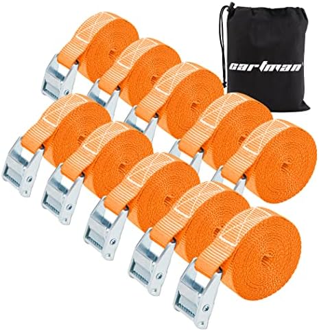 Cartman 1 in x 12 ft Lashing Straps, 10 Pack, 600 lb Break Strength by CARTMAN