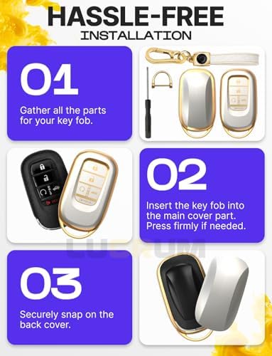 Lucrum Compatible with Honda Key Fob Cover & Keychain - Image 6