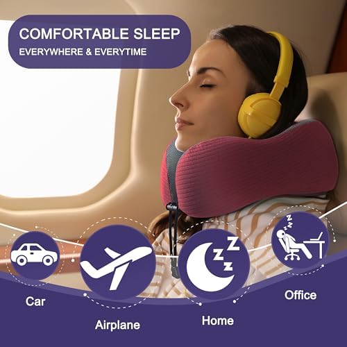 napfun Neck Pillow for Travel, Memory Foam Airplane Pillow - Image 6