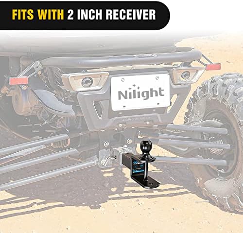 Nilight ATV UTV Trailer Hitch 3-in-1 Fits 2" Receiver - Image 6