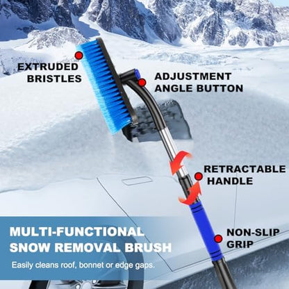 Wevdn Car Snow Brush with Ice Scraper, Detachable Stretchable Snow Scraper with - Image 6