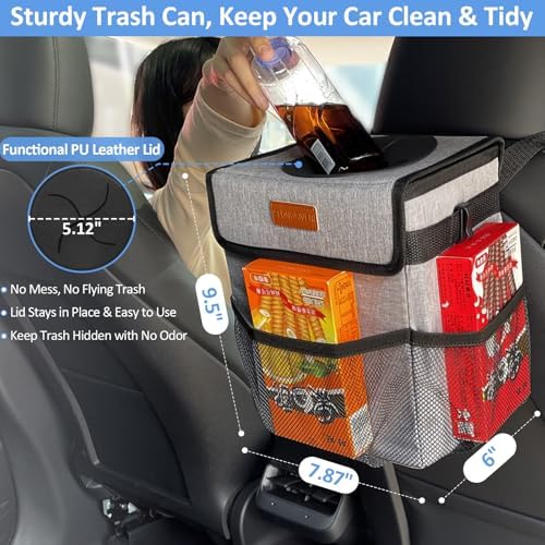 ELONGRIVER Leak Proof Car Trash Can - Image 2