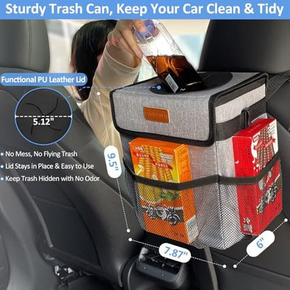 ELONGRIVER Leak Proof Car Trash Can - Image 2