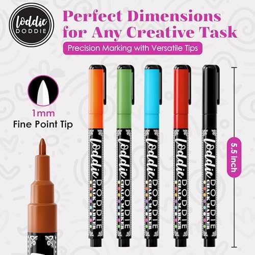 Loddie Doddie Liquid Chalk Window Markers, 1mm Tip, Earth Tones, 10 Pack - Image 5