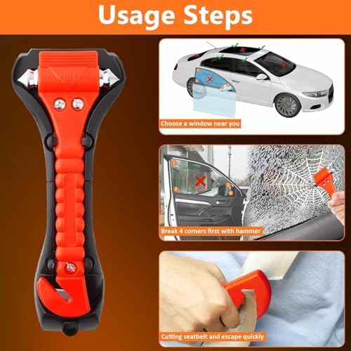 BFXM Car Window Breaker Hammer and Seat Belt Cutter 2-in-1, 10 Packs - Image 7