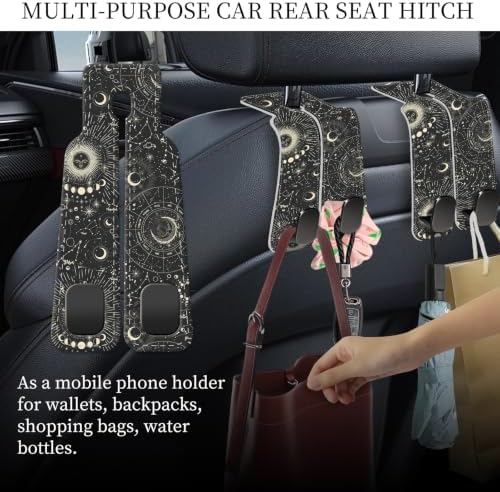 PU Leather Car Seat Hook, Storage Headrest Hanger, Cute Car Backseat Organizer - Image 3