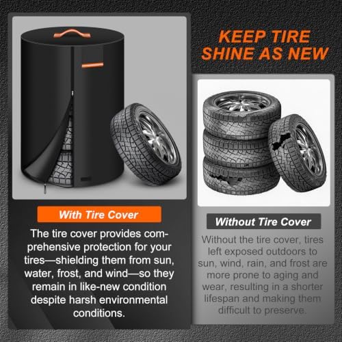 Tire Storage Cover, 600D Heavy Duty Holds 4 Tires Up to 32 Inch - Image 3