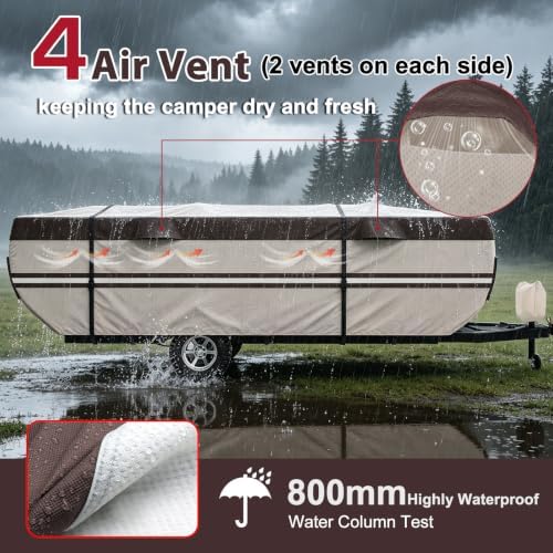 Pop Up Camper Cover, 9 Layers Waterproof 8-10ft RV Cover - Image 7