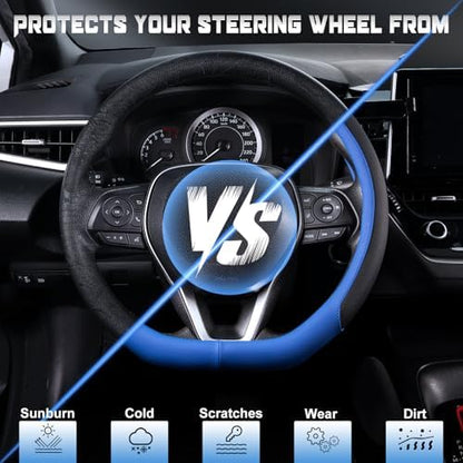 SEG Direct D Shaped Steering Wheel Cover 14.5-15 inch - Image 4