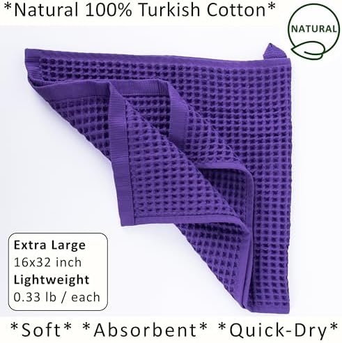 PÜSKÜL Natural 100% Turkish Cotton Waffle Kitchen and Hand Towels - Image 5