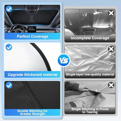 JUSTTOP 300T Double-Layer Design Universal Car Windshield Sun Shade, Foldable - Image 6