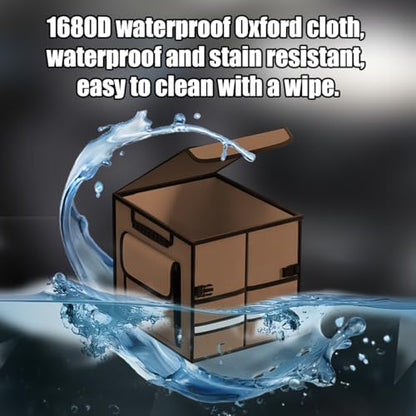 Car Trunk Organizer with Lid Collapsible Oxford Cloth Coffee - Image 3