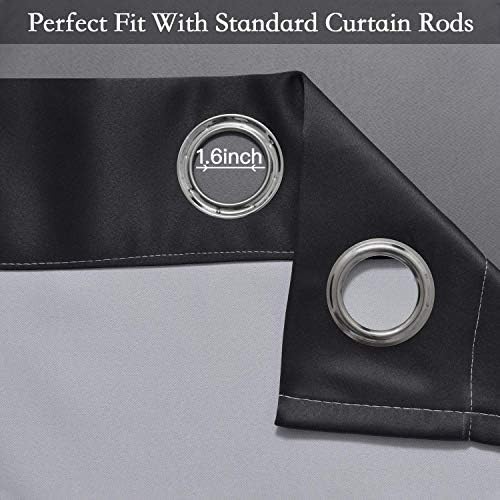 SimpleHome Black to Grey White Ombre Room Darkening Curtains 96 Inch - Image 4