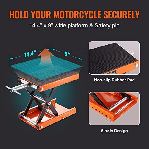 VEVOR Motorcycle Lift, 1100 LBS Motorcycle Scissor Lift Jack - Image 3
