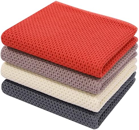 Homaxy 100% Cotton Waffle Weave Kitchen Dish Towels 4-Pack by Homaxy
