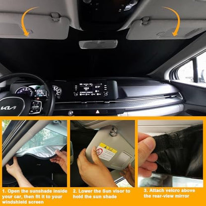 Foldable Front Windshield Sunshade fit - Image 5