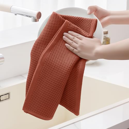 Homaxy 100% Cotton Oversized Waffle Weave Kitchen Towels 8-Pack - Image 4