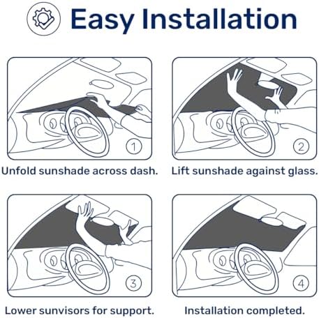 GENANY Masked Action Duo Aluminum Windshield Sun Shade 69 x 35 Inch - Image 5