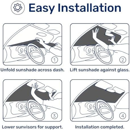 GENANY Masked Action Duo Aluminum Windshield Sun Shade 69 x 35 Inch - Image 5