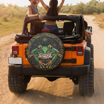 Delerain Bohemian Mandala Frog Spare Tire Cover Wheel Protectors Sun Protector - Image 4