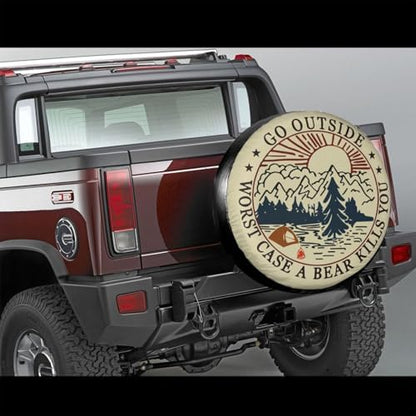 Go Outside Worst Case A Bear Kill You Spare Tire Cover Weatherproof Wheel - Image 2