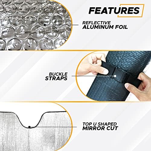 EcoNour Accordion Foldable Windshield Sun Shade | Jumbo Sun Visor - Image 4