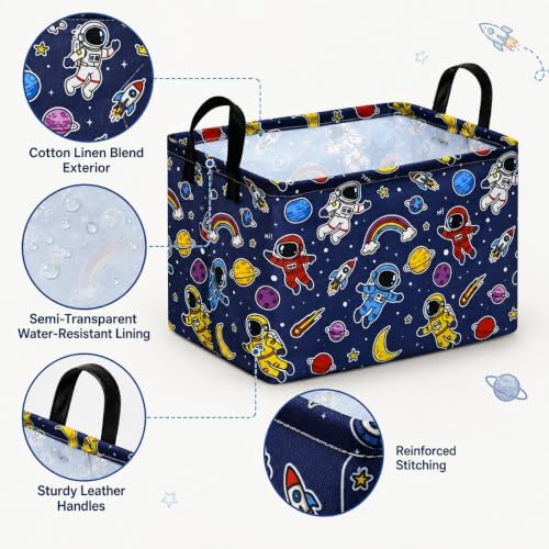 Space Storage Basket for Boys, Rocket Toy Bin, Kids Gifts Basket - Image 6