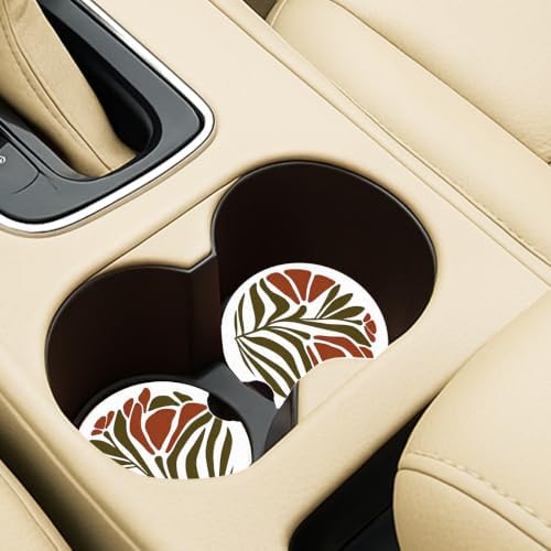 Ceramic Car Coasters – Absorbent Car Cup Holder Coaster Set - Image 3