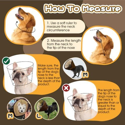 Allroaring Soft Dog Recovery Cone Adjustable Stop Licking Wounds Brown S - Image 2