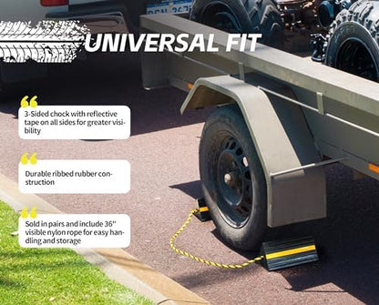 MaxxHaul 50019 Heavy Duty 3-Sided Rubber Wheel Chock - Image 6