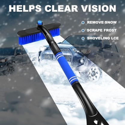 Wevdn Car Snow Brush with Ice Scraper, Detachable Stretchable Snow Scraper with - Image 3