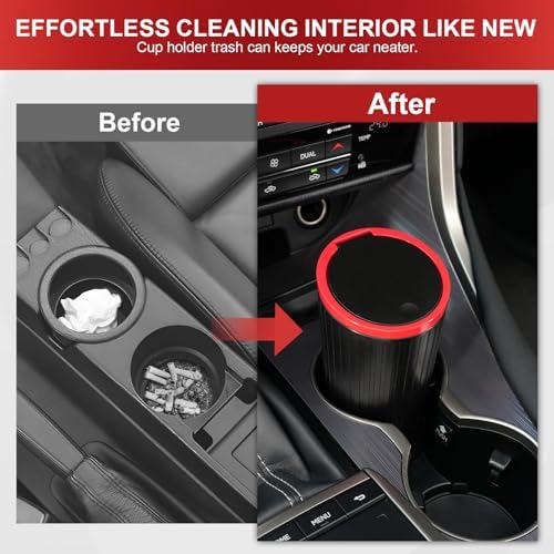 SINGARO Car Trash Can with Lid, Leakproof Mini Garbage Bin - Image 7