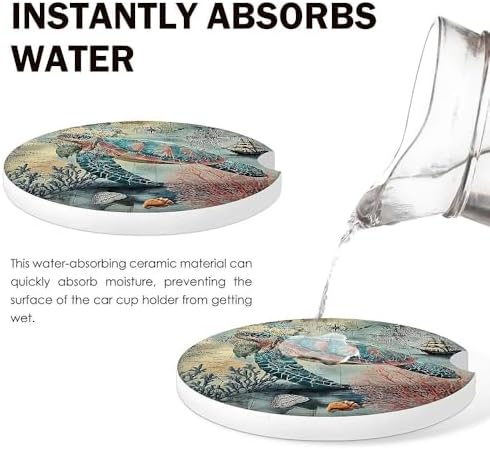 Sea Turtle Car Coasters Set of 2 - Image 4